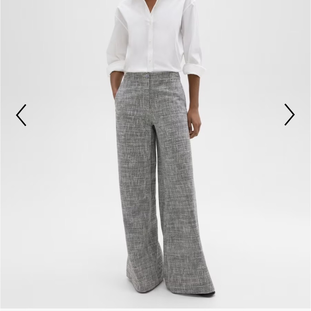 Wide-Leg Carpenter Pant in Canvas Tweed